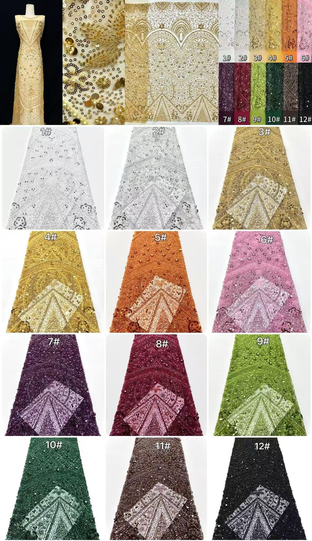 Beaded Lace.BLS6166#