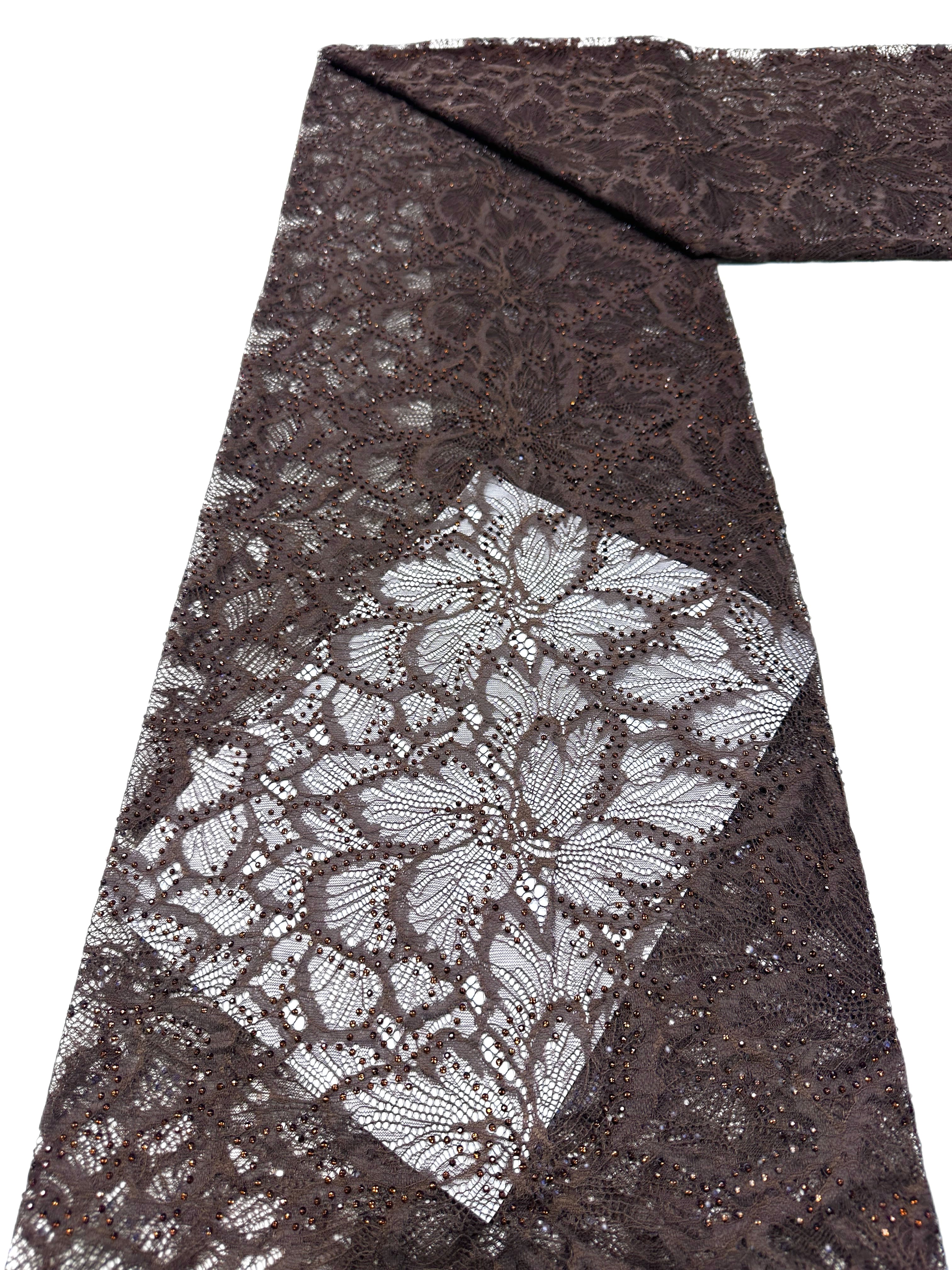 Gold Beaded Embroidered Lace Fabric Allover Floral Leaf Vine Tulle Lace for Wedding Bridal Evening Dress BLS6537#