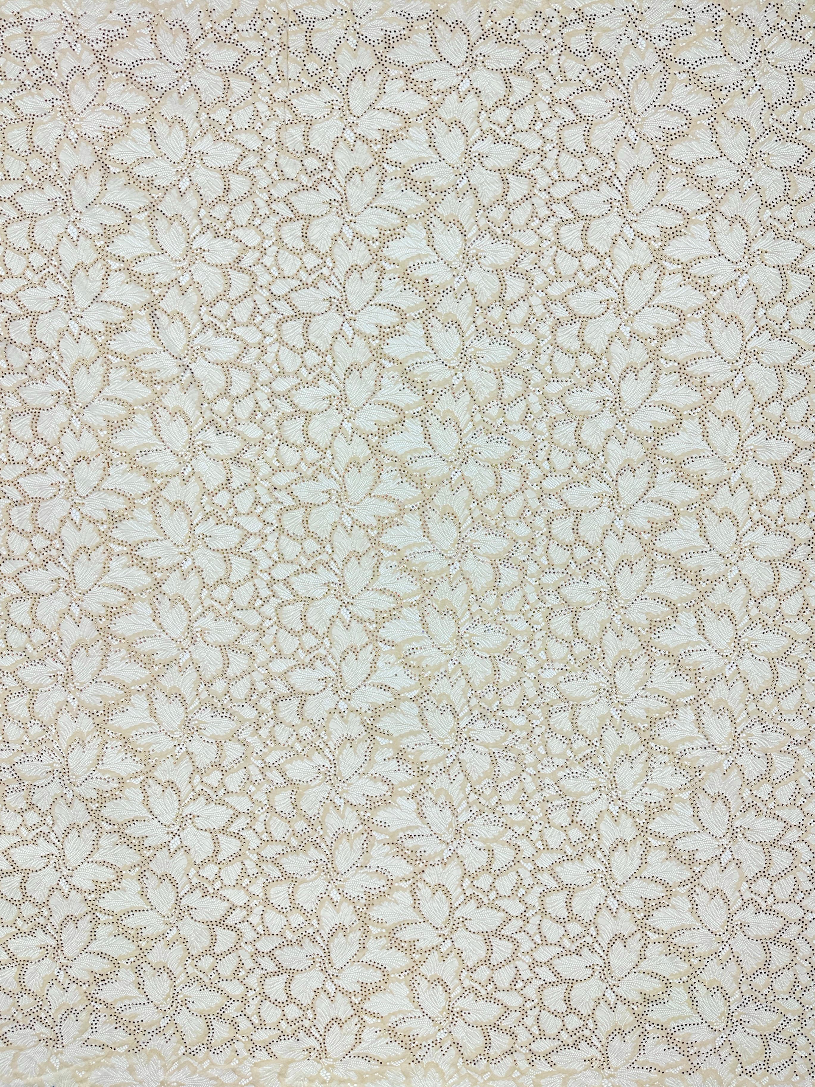 Gold Beaded Embroidered Lace Fabric Allover Floral Leaf Vine Tulle Lace for Wedding Bridal Evening Dress BLS6537#