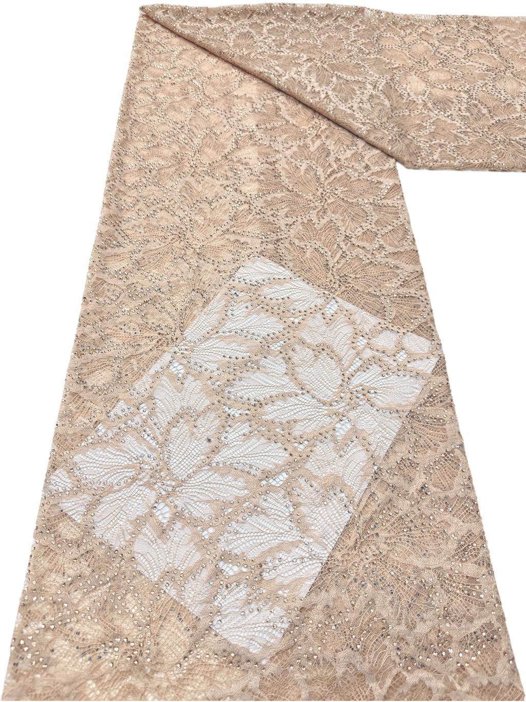 Gold Beaded Embroidered Lace Fabric Allover Floral Leaf Vine Tulle Lace for Wedding Bridal Evening Dress BLS6537#
