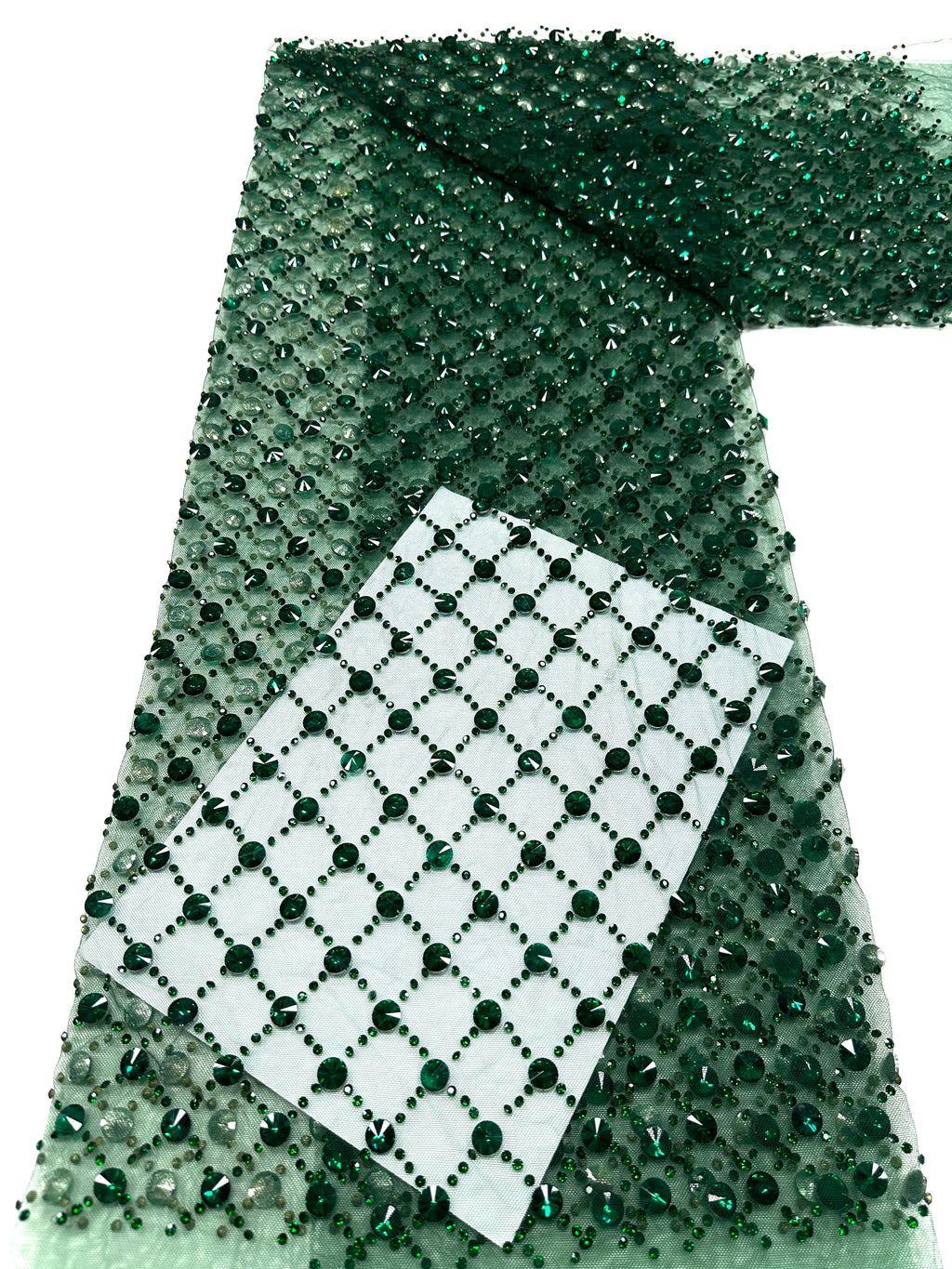 Geometric Beaded Diamond Mesh Lace Fabric for Wedding Dresses, Evening Gowns, Prom Dresses and Stage Costumes BLS6544#
