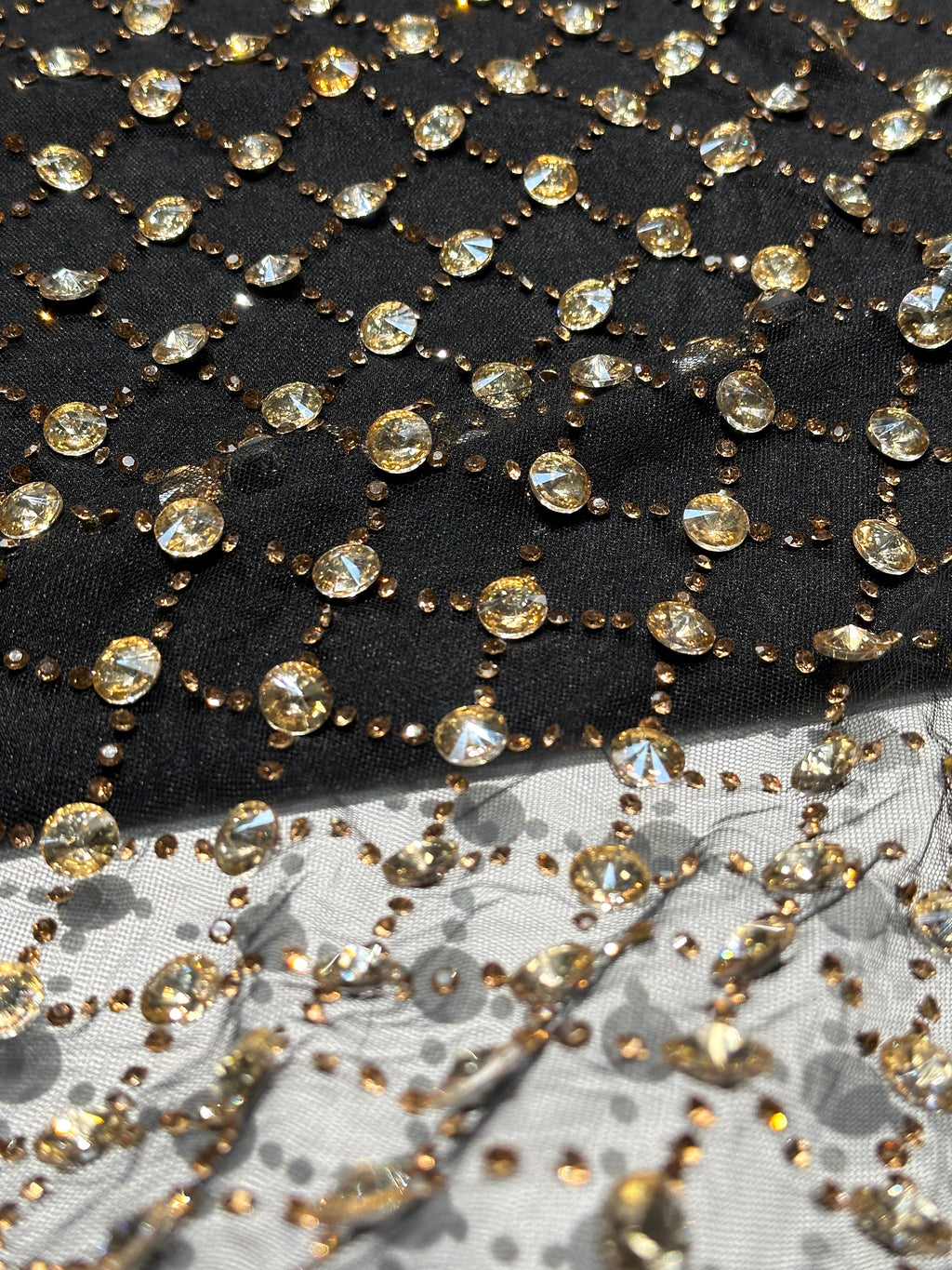 Geometric Beaded Diamond Mesh Lace Fabric for Wedding Dresses, Evening Gowns, Prom Dresses and Stage Costumes BLS6544#
