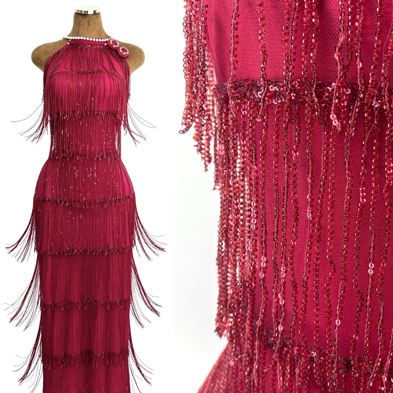 Sequined Beaded Fringe Lace Fabric Layered Stripe Tulle Embroidered Tassel Bead Trim for Evening Dress Stage Costume BLS6547#