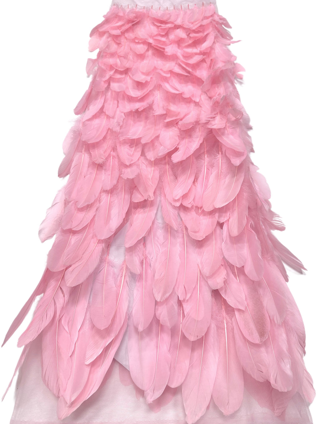 3D Feather Applique Lace Fabric Allover Layered Feather Tulle Fabric for Evening Dress Stage Costume BLS6548#