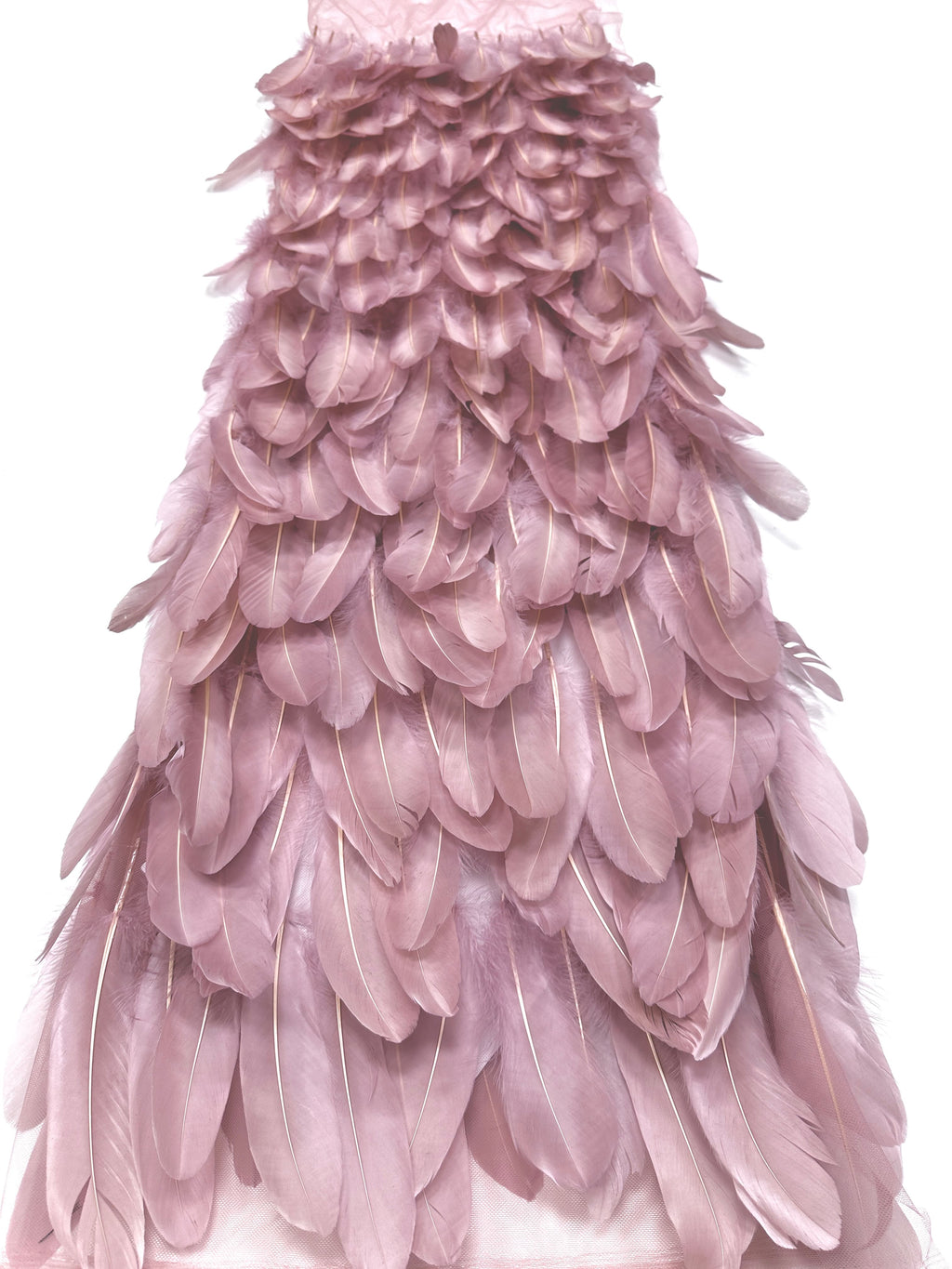 3D Feather Applique Lace Fabric Allover Layered Feather Tulle Fabric for Evening Dress Stage Costume BLS6548#
