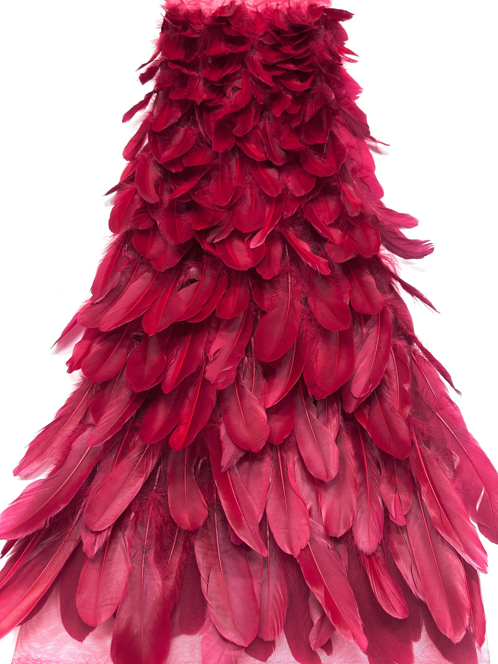 3D Feather Applique Lace Fabric Allover Layered Feather Tulle Fabric for Evening Dress Stage Costume BLS6548#