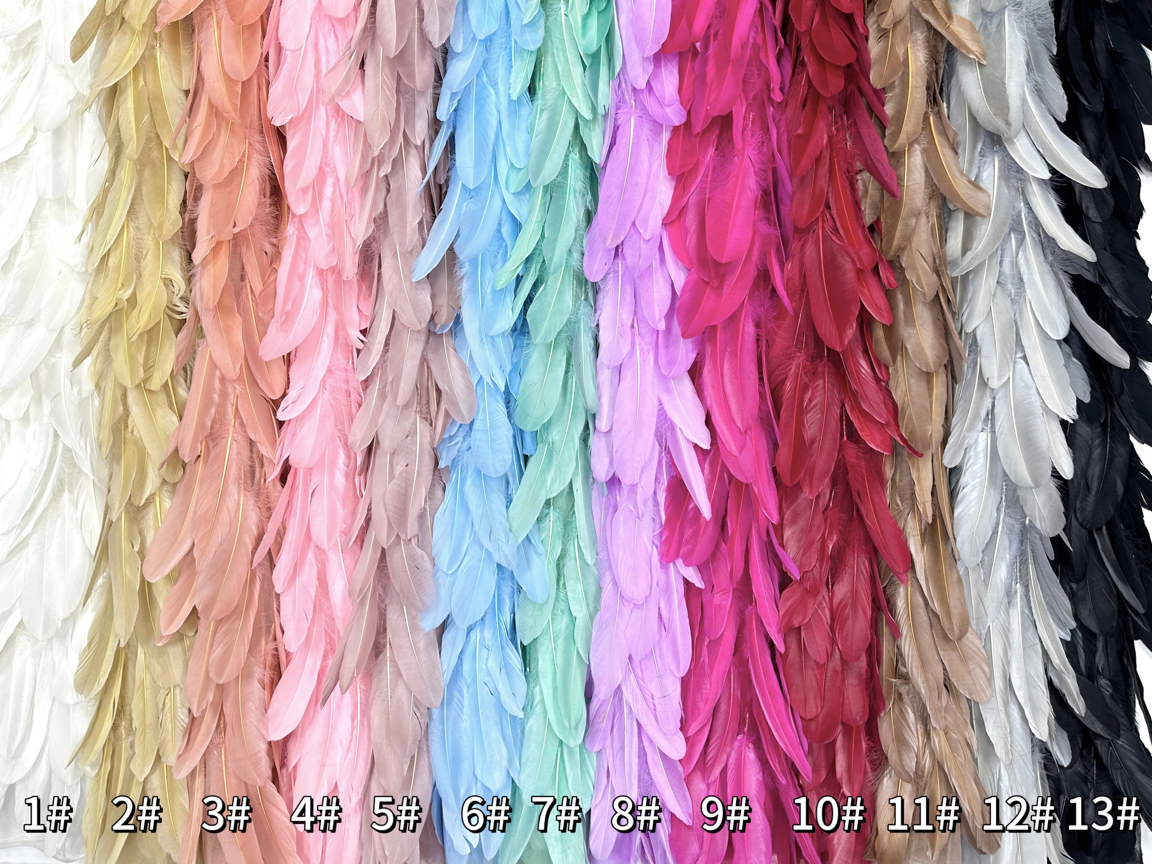 3D Feather Applique Lace Fabric Allover Layered Feather Tulle Fabric for Evening Dress Stage Costume BLS6548#