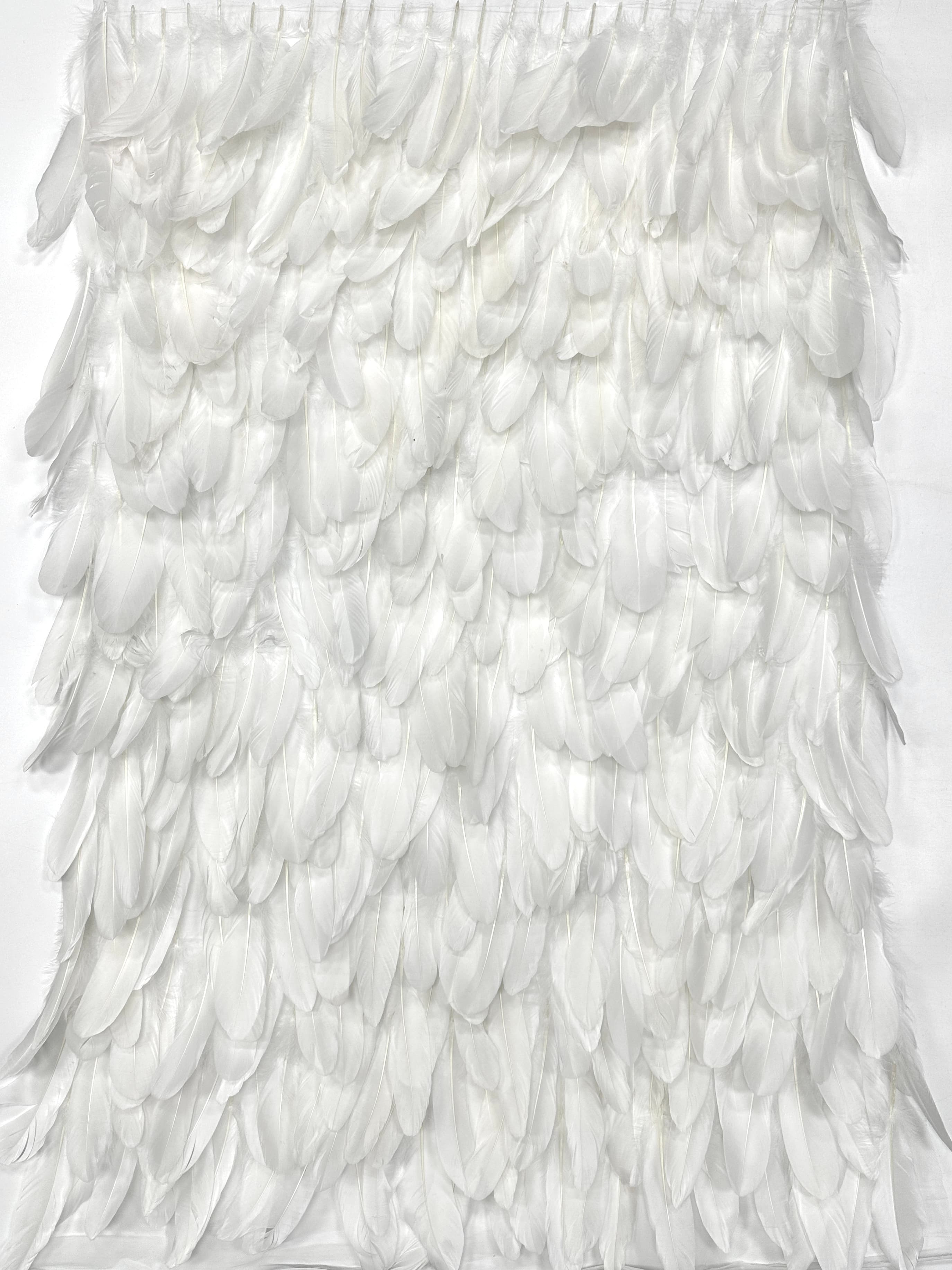 3D Feather Applique Lace Fabric Allover Layered Feather Tulle Fabric for Evening Dress Stage Costume BLS6548#