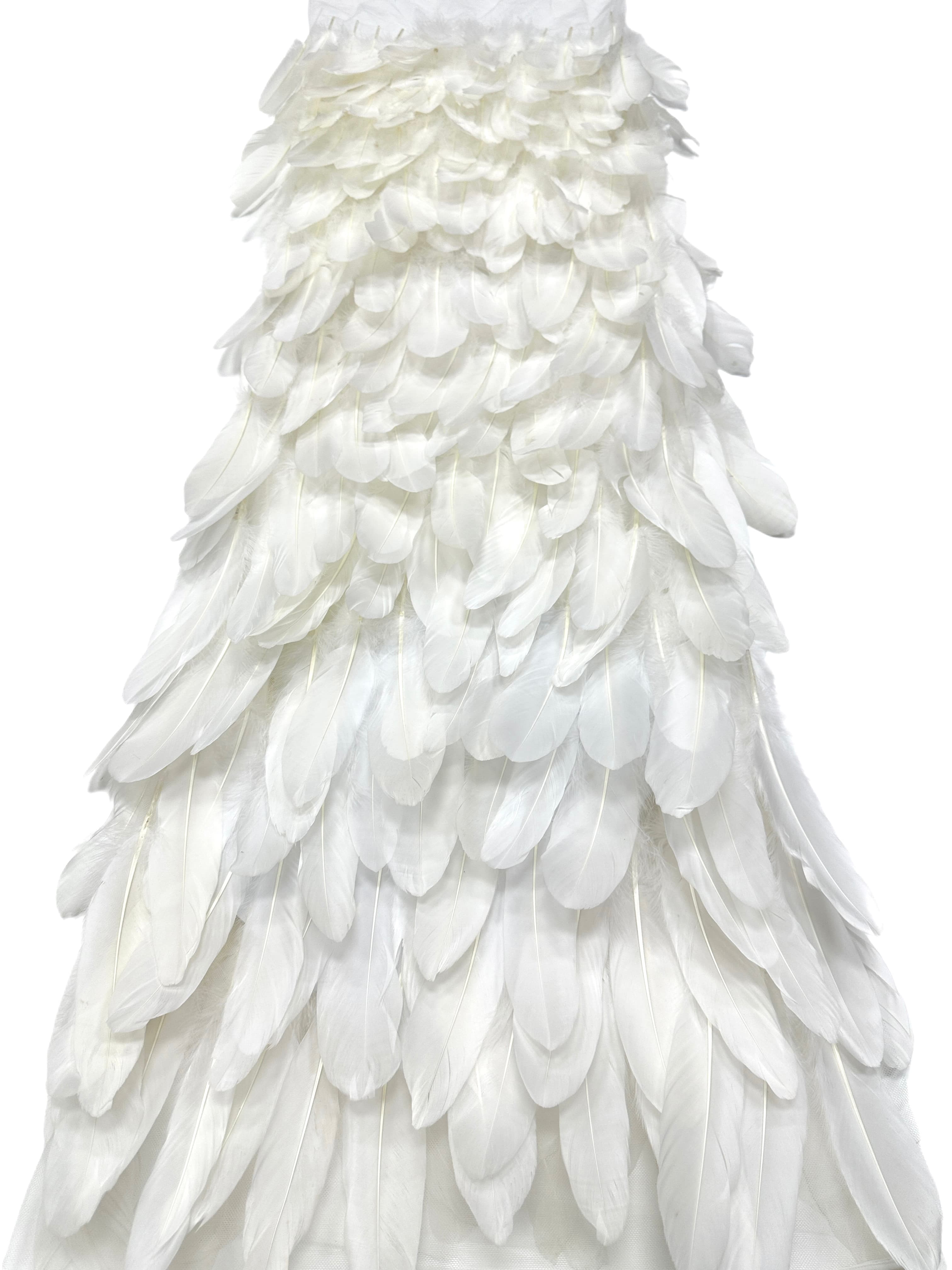 3D Feather Applique Lace Fabric Allover Layered Feather Tulle Fabric for Evening Dress Stage Costume BLS6548#