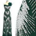 Heavy Pearl Beaded Lace Fabric Sequined Botanical Mesh Lace Fabric for Wedding Dresses Evening Gowns BLS6557#