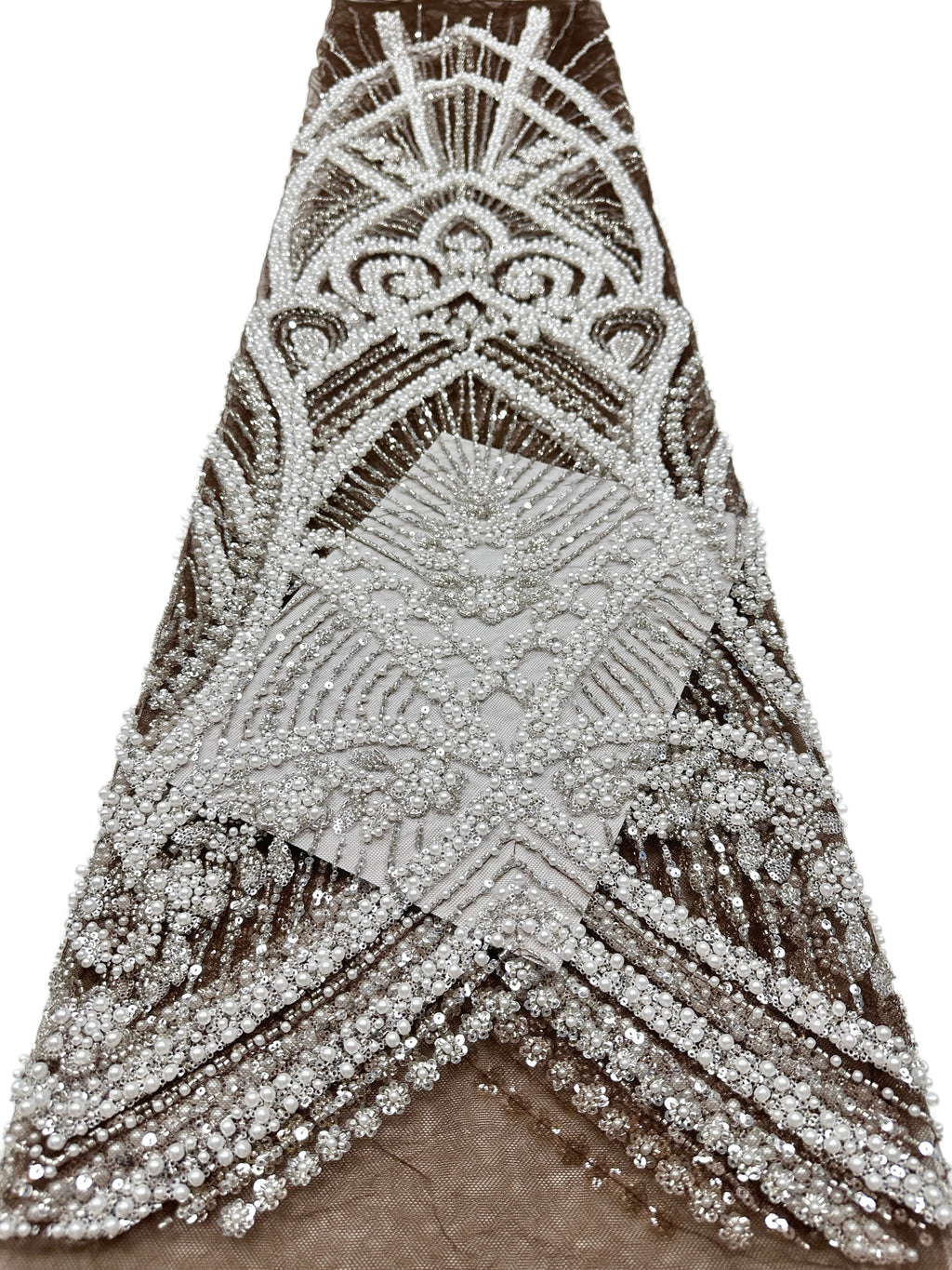 Heavy Pearl Beaded Lace Fabric Sequined Baroque Mesh Lace Fabric for Wedding Dresses Bridal Gowns Evening Gowns BLS6558#