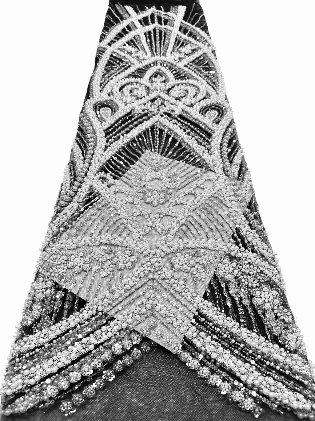Heavy Pearl Beaded Lace Fabric Sequined Baroque Mesh Lace Fabric for Wedding Dresses Bridal Gowns Evening Gowns BLS6558#