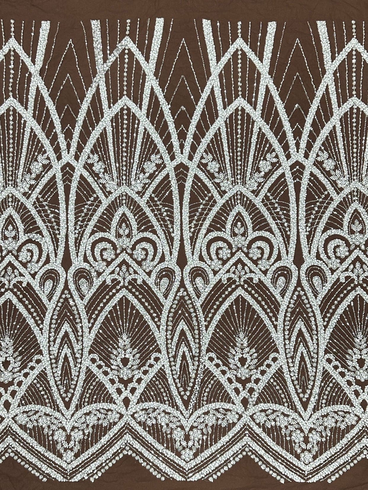 Heavy Pearl Beaded Lace Fabric Sequined Baroque Mesh Lace Fabric for Wedding Dresses Bridal Gowns Evening Gowns BLS6558#