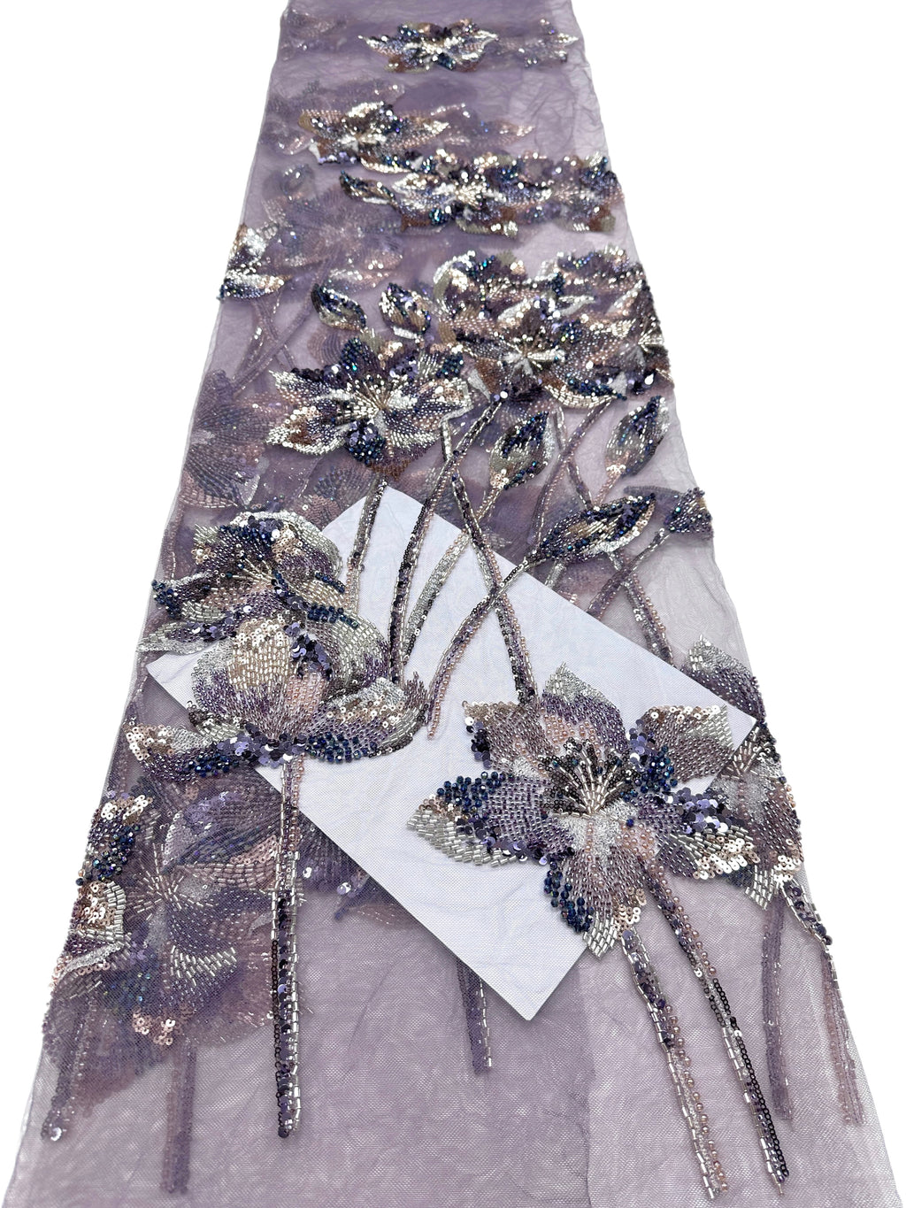 Sequined and Beaded Floral Embroidered Lace Fabric Leaf Vine Lace for Wedding Dresses Evening Gowns BLS6561#