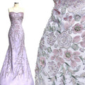 Sequined and Beaded Floral Embroidered Lace Fabric Small Flower Leaf Vine Lace for Wedding Dresses Evening Gowns BLS6562#