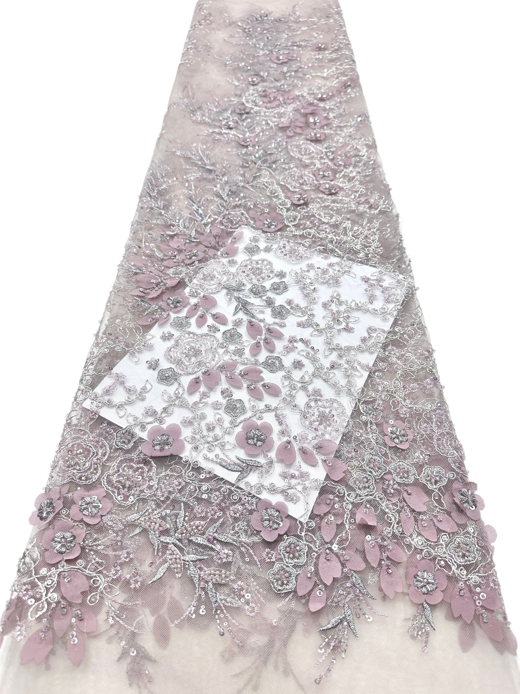 Sequined and Beaded Floral Embroidered Lace Fabric Small Flower Leaf Vine Lace for Wedding Dresses Evening Gowns BLS6562#