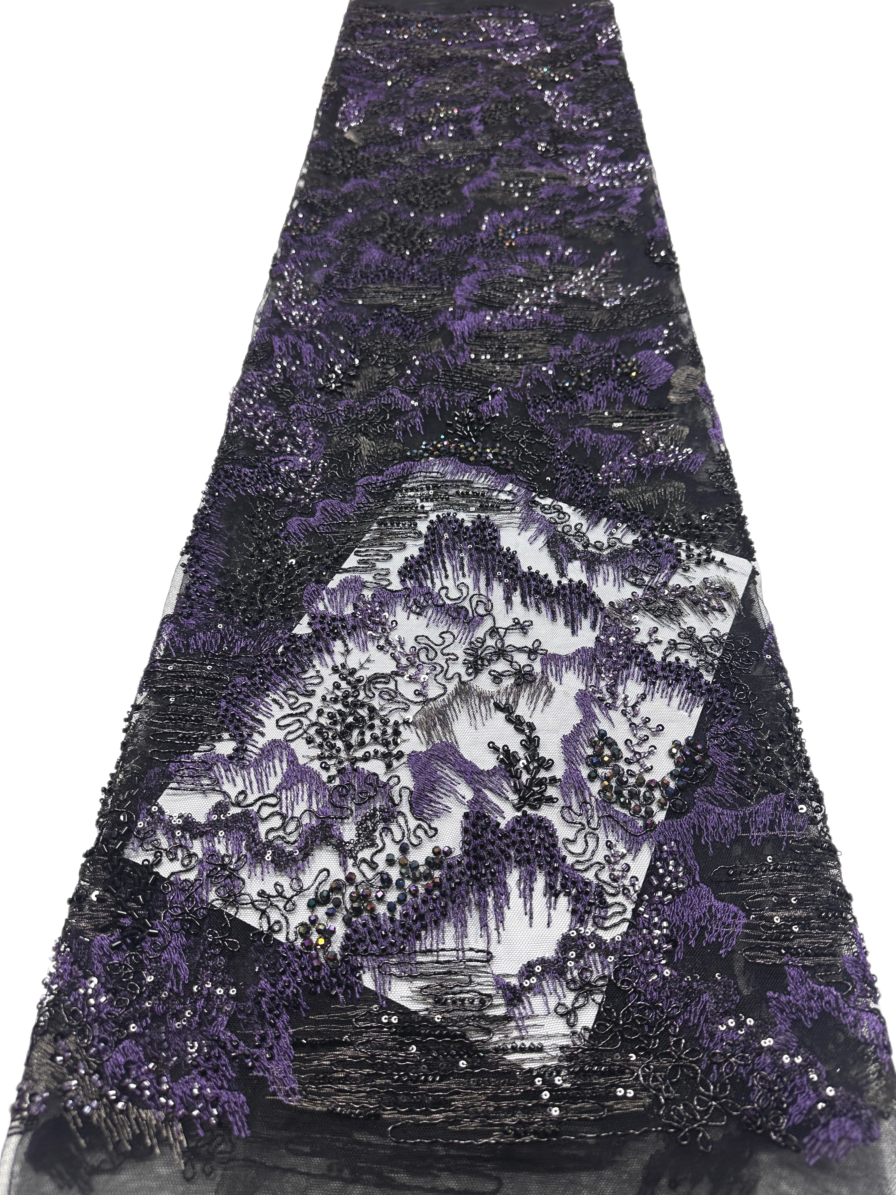 Sequined Beaded Botanical Lace Fabric Embroidered Tulle Lace for Wedding Dresses Bridal Gowns Evening Dresses BLS6563#