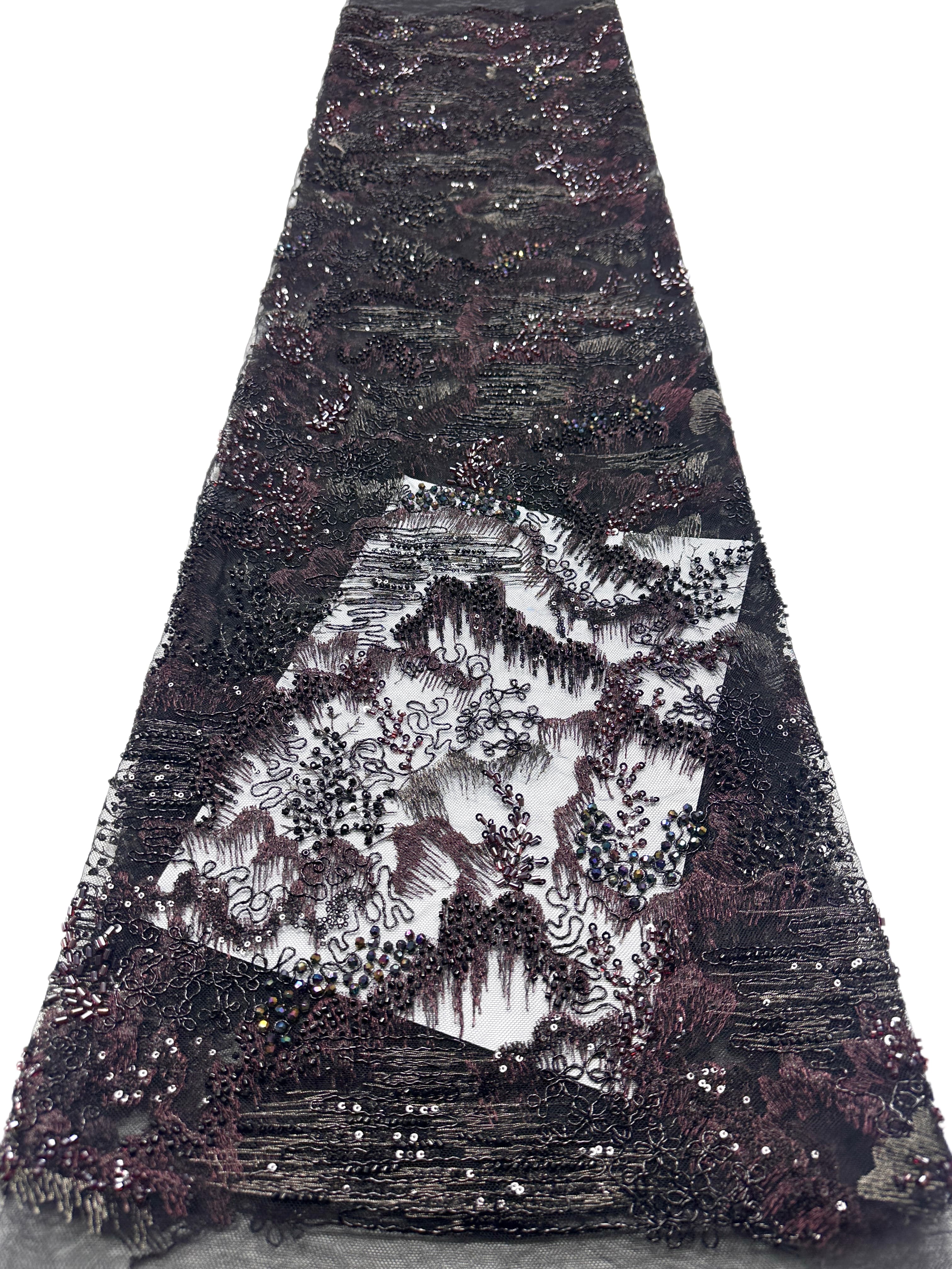 Sequined Beaded Botanical Lace Fabric Embroidered Tulle Lace for Wedding Dresses Bridal Gowns Evening Dresses BLS6563#