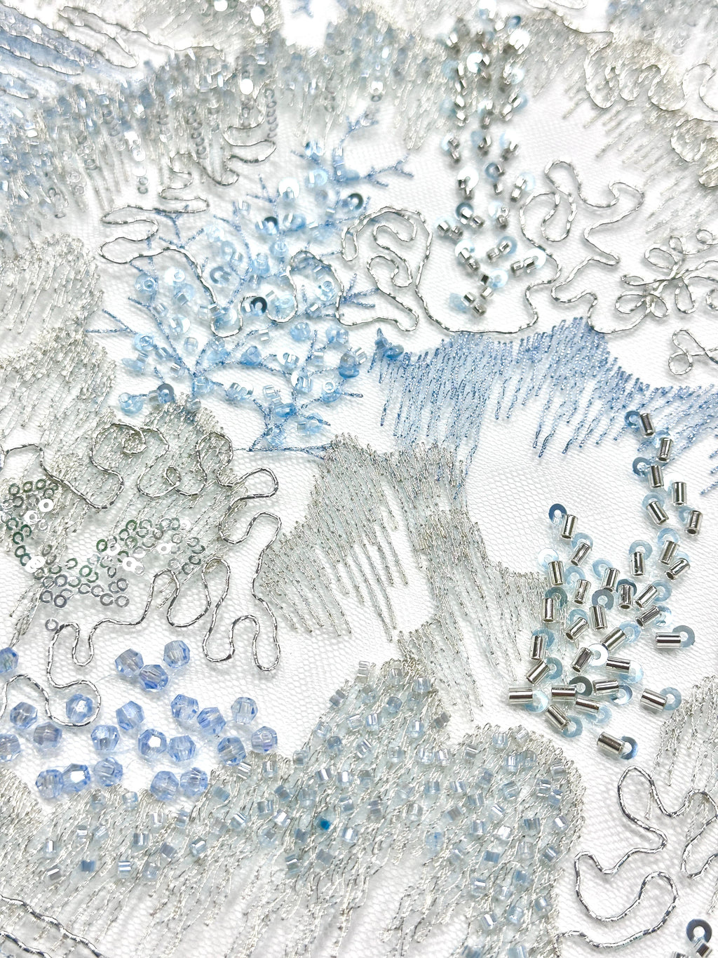 Sequined Beaded Botanical Lace Fabric Embroidered Tulle Lace for Wedding Dresses Bridal Gowns Evening Dresses BLS6563#