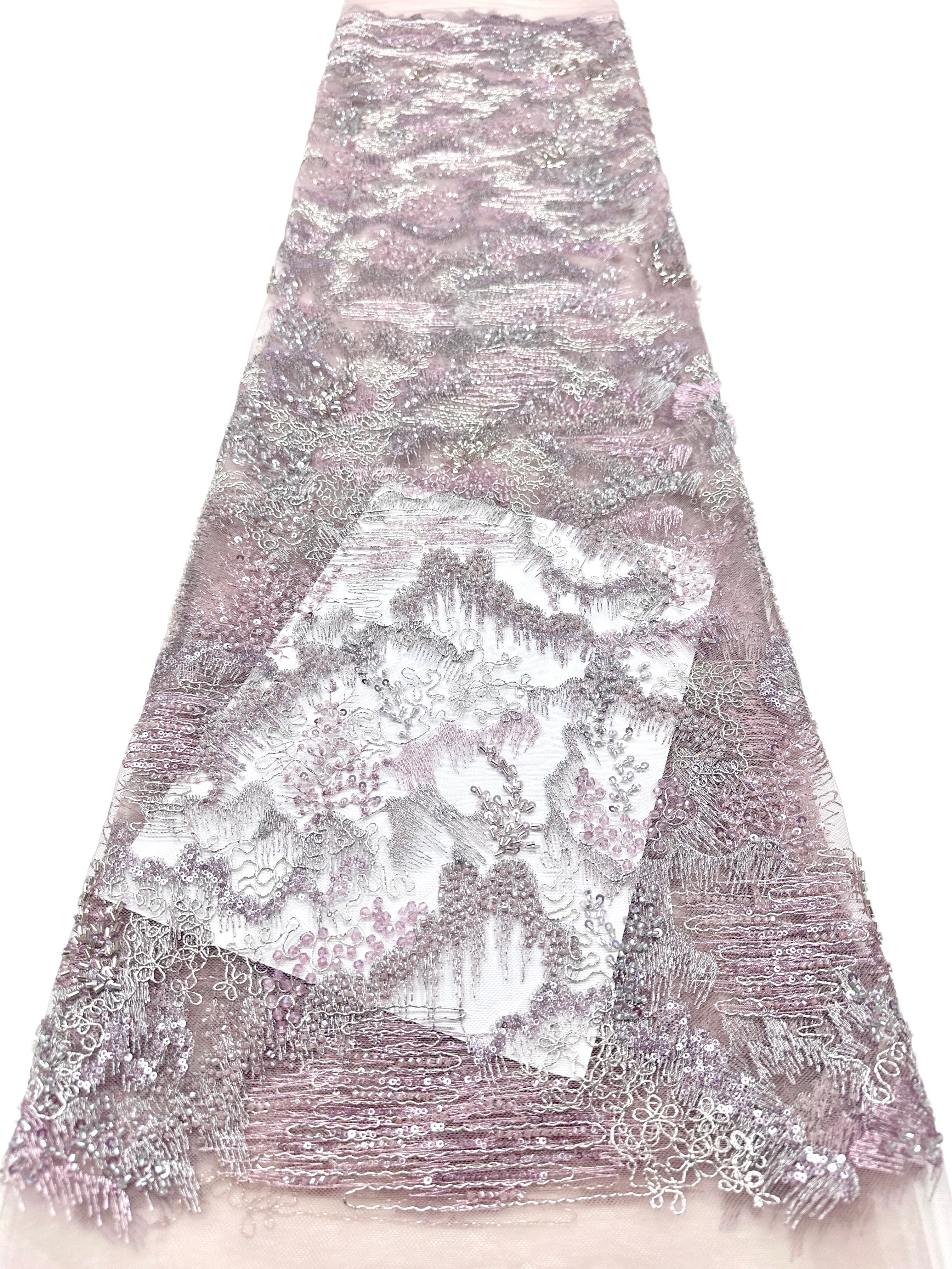 Sequined Beaded Botanical Lace Fabric Embroidered Tulle Lace for Wedding Dresses Bridal Gowns Evening Dresses BLS6563#