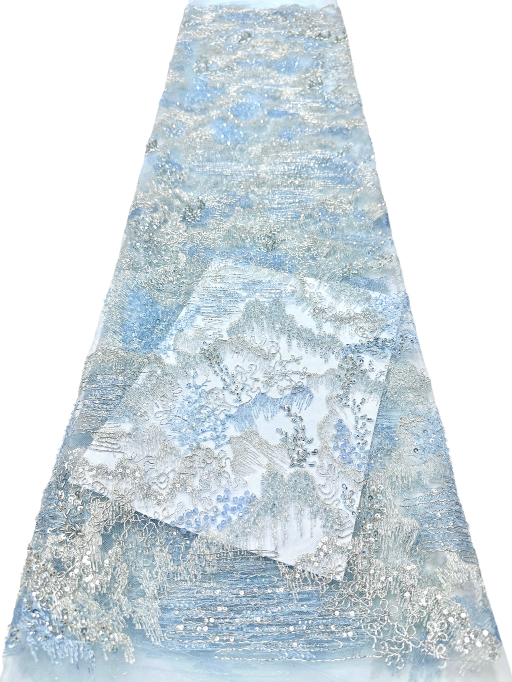 Sequined Beaded Botanical Lace Fabric Embroidered Tulle Lace for Wedding Dresses Bridal Gowns Evening Dresses BLS6563#