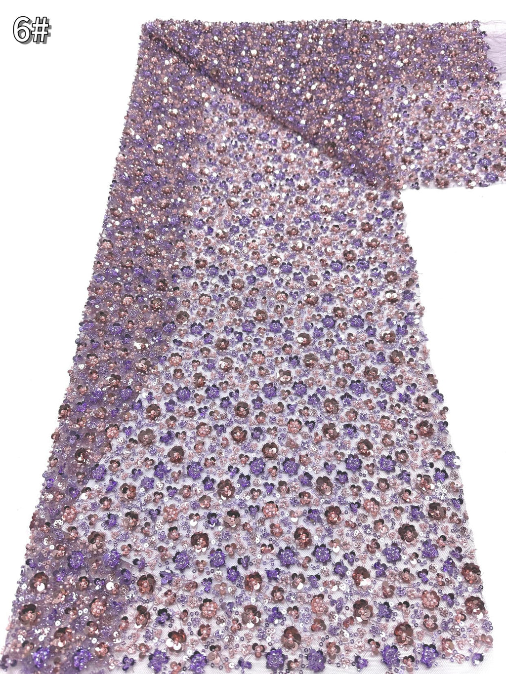 BLS6565#	Heavy Beaded Sequined Small Floral Lace Fabric Embroidered Tulle Lace for Wedding Dresses Bridal Gowns Evening Gowns