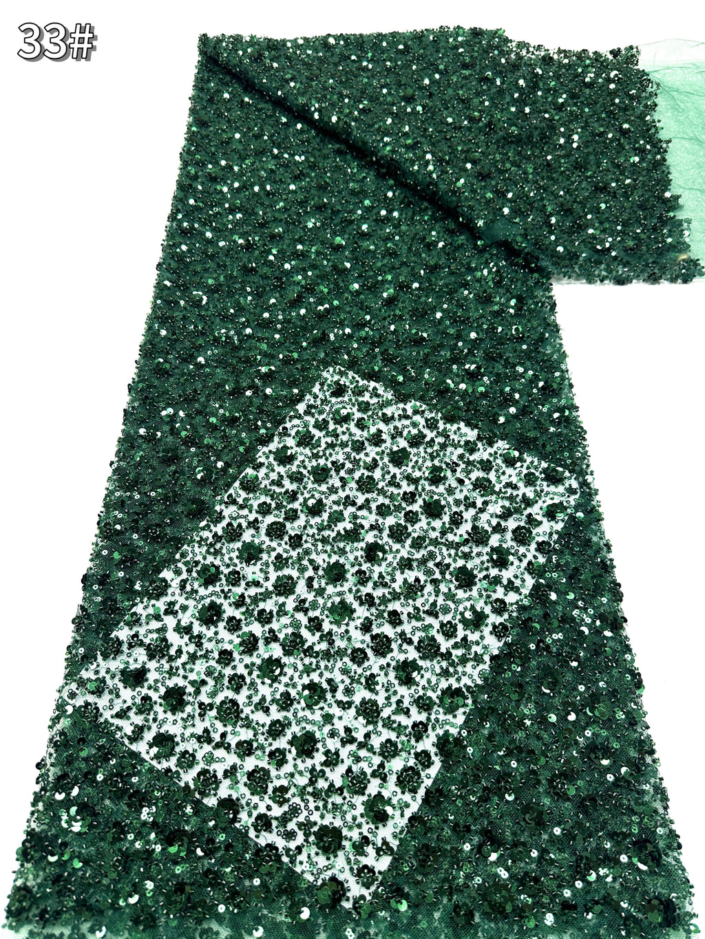 BLS6565#	Heavy Beaded Sequined Small Floral Lace Fabric Embroidered Tulle Lace for Wedding Dresses Bridal Gowns Evening Gowns