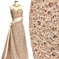 BLS6565#	Heavy Beaded Sequined Small Floral Lace Fabric Embroidered Tulle Lace for Wedding Dresses Bridal Gowns Evening Gowns
