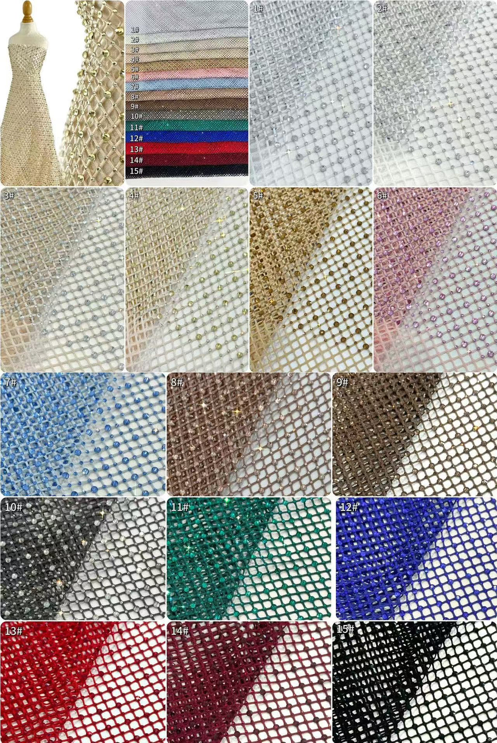 BLS6566#	Geometric Beaded Lace Fabric Diamond Pattern Sparkling Tulle Lace for Wedding Dresses Bridal Gowns Evening Gowns