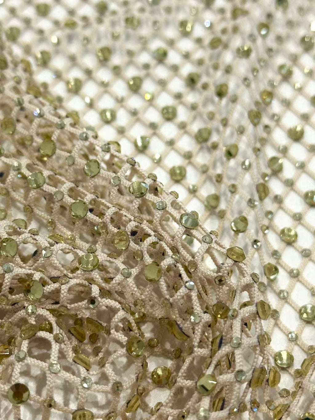 BLS6566#	Geometric Beaded Lace Fabric Diamond Pattern Sparkling Tulle Lace for Wedding Dresses Bridal Gowns Evening Gowns