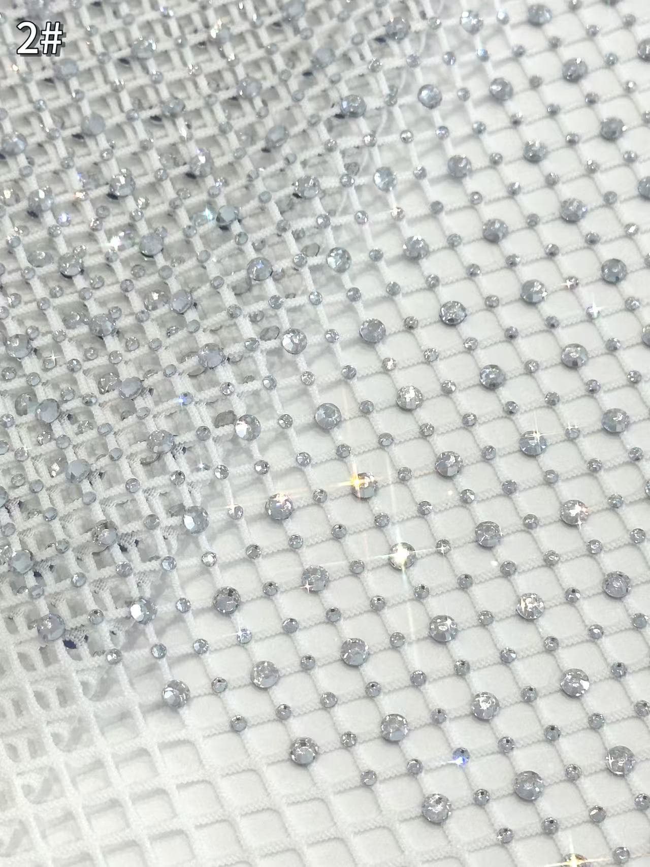BLS6566#	Geometric Beaded Lace Fabric Diamond Pattern Sparkling Tulle Lace for Wedding Dresses Bridal Gowns Evening Gowns