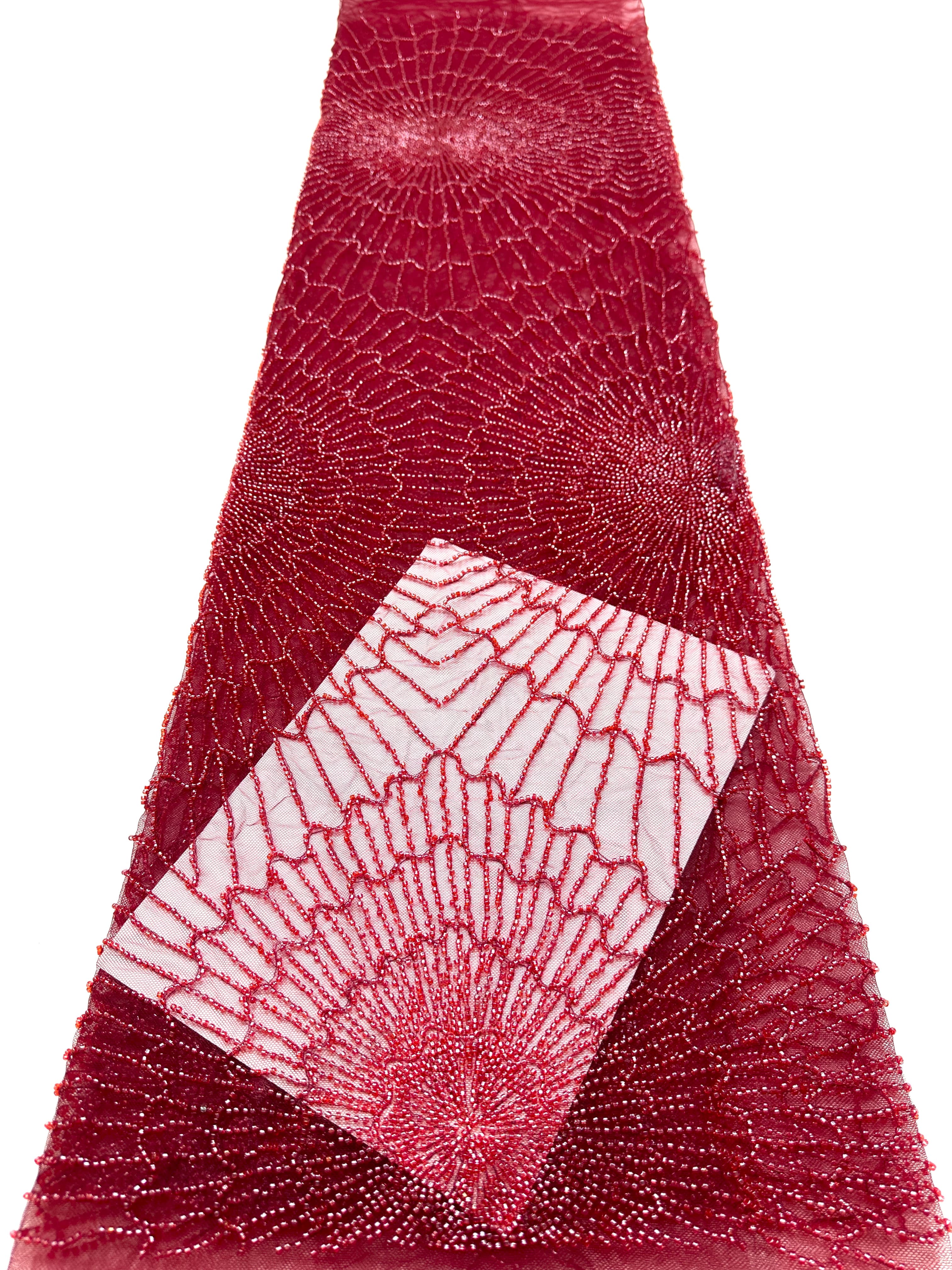 BLS6567#	Geometric Beaded Lace Fabric Allover Embroidered Lace Material for Wedding Dresses Evening Gowns