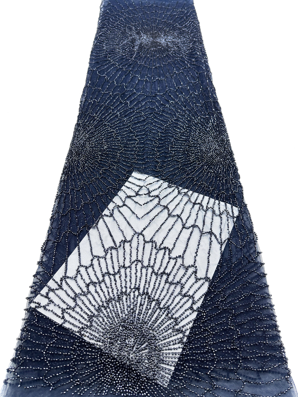 BLS6567#	Geometric Beaded Lace Fabric Allover Embroidered Lace Material for Wedding Dresses Evening Gowns