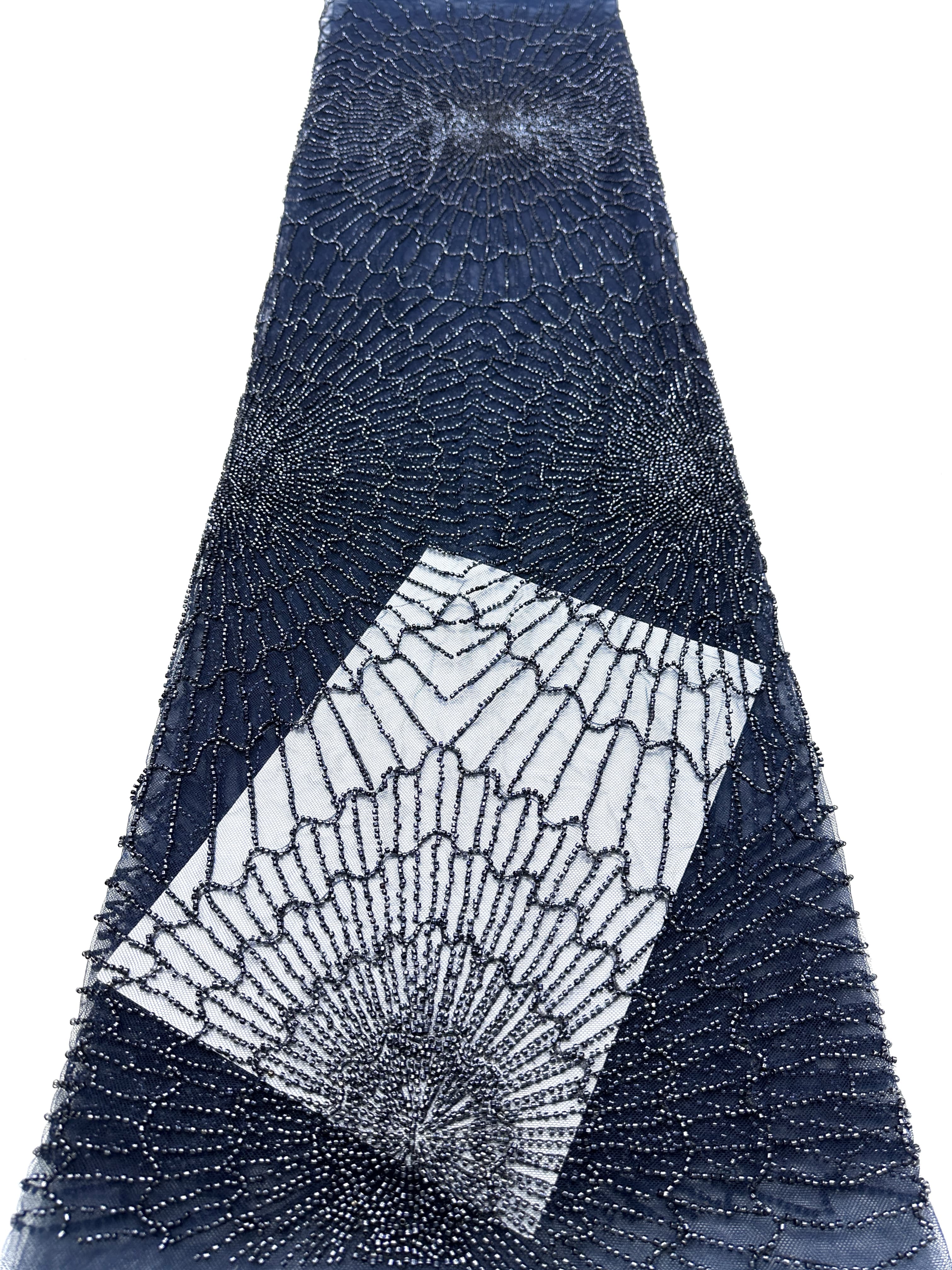 BLS6567#	Geometric Beaded Lace Fabric Allover Embroidered Lace Material for Wedding Dresses Evening Gowns