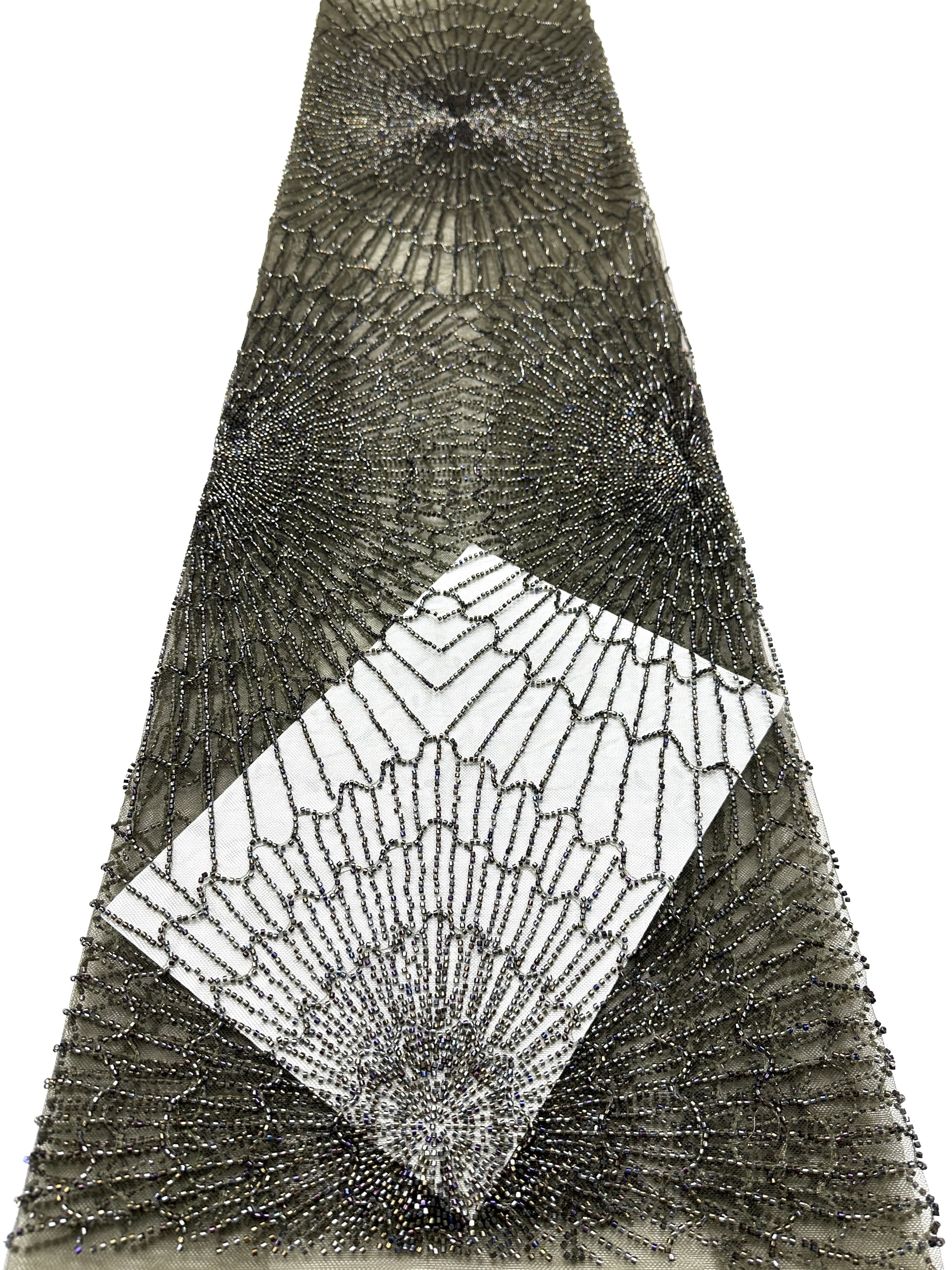 BLS6567#	Geometric Beaded Lace Fabric Allover Embroidered Lace Material for Wedding Dresses Evening Gowns