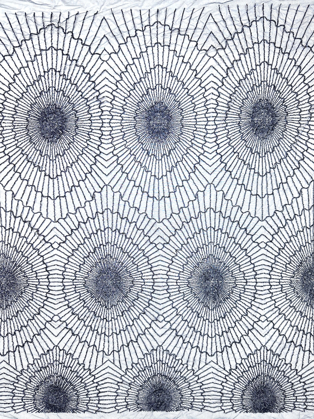 BLS6567#	Geometric Beaded Lace Fabric Allover Embroidered Lace Material for Wedding Dresses Evening Gowns