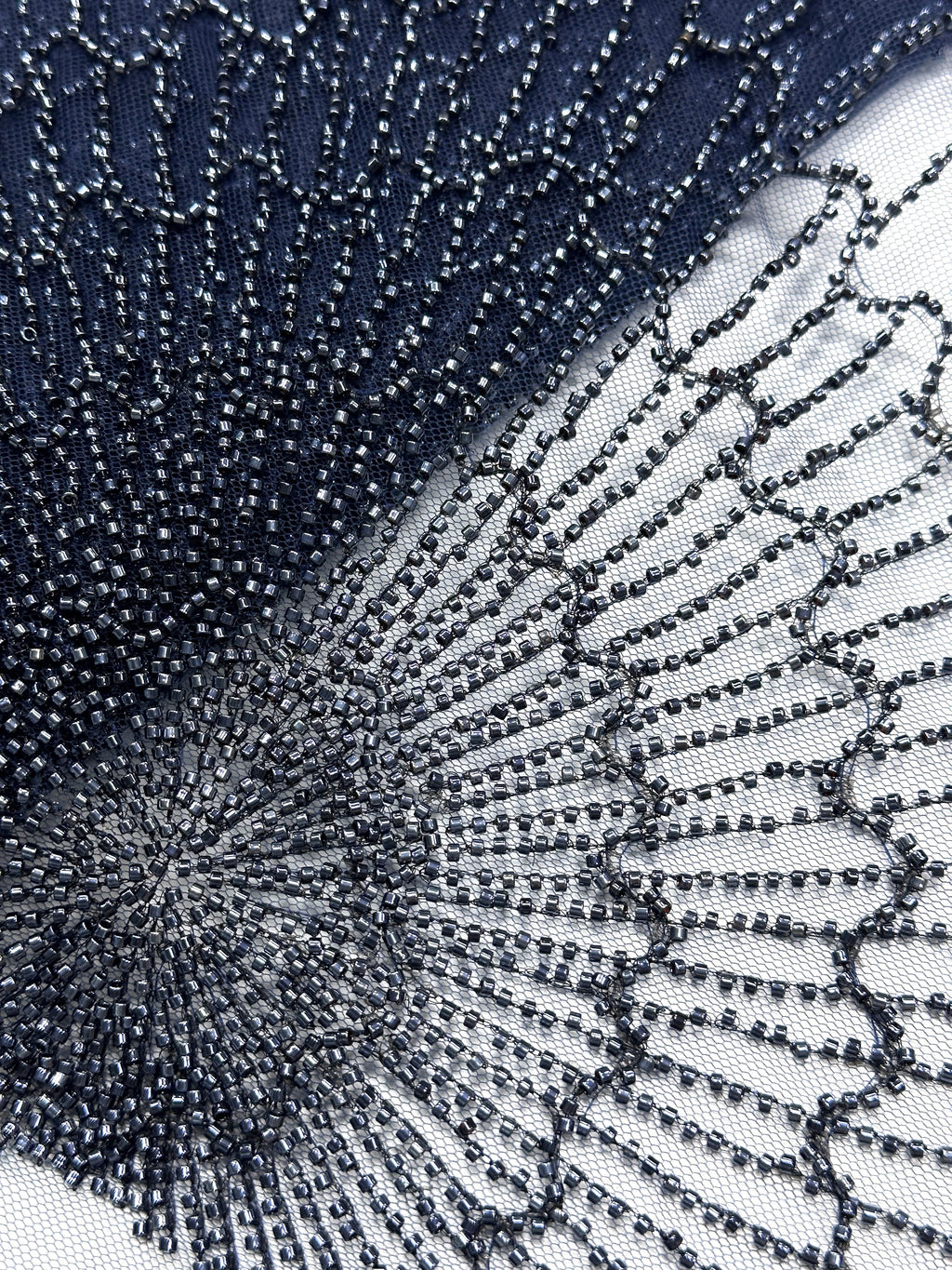 BLS6567#	Geometric Beaded Lace Fabric Allover Embroidered Lace Material for Wedding Dresses Evening Gowns