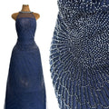 BLS6567#	Geometric Beaded Lace Fabric Allover Embroidered Lace Material for Wedding Dresses Evening Gowns