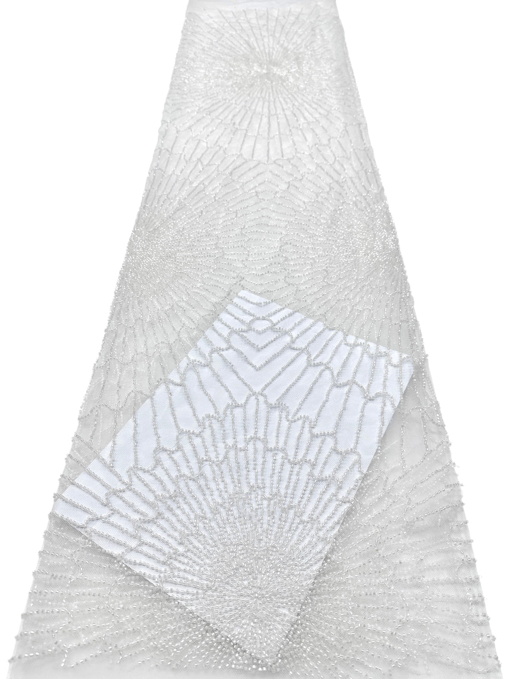 BLS6567#	Geometric Beaded Lace Fabric Allover Embroidered Lace Material for Wedding Dresses Evening Gowns