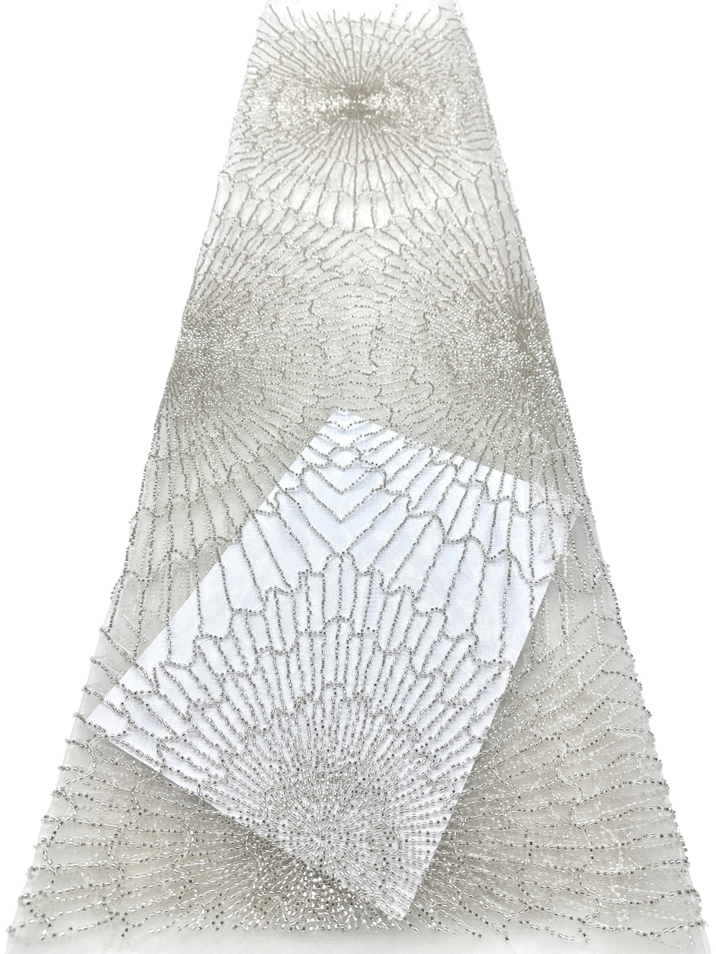 BLS6567#	Geometric Beaded Lace Fabric Allover Embroidered Lace Material for Wedding Dresses Evening Gowns