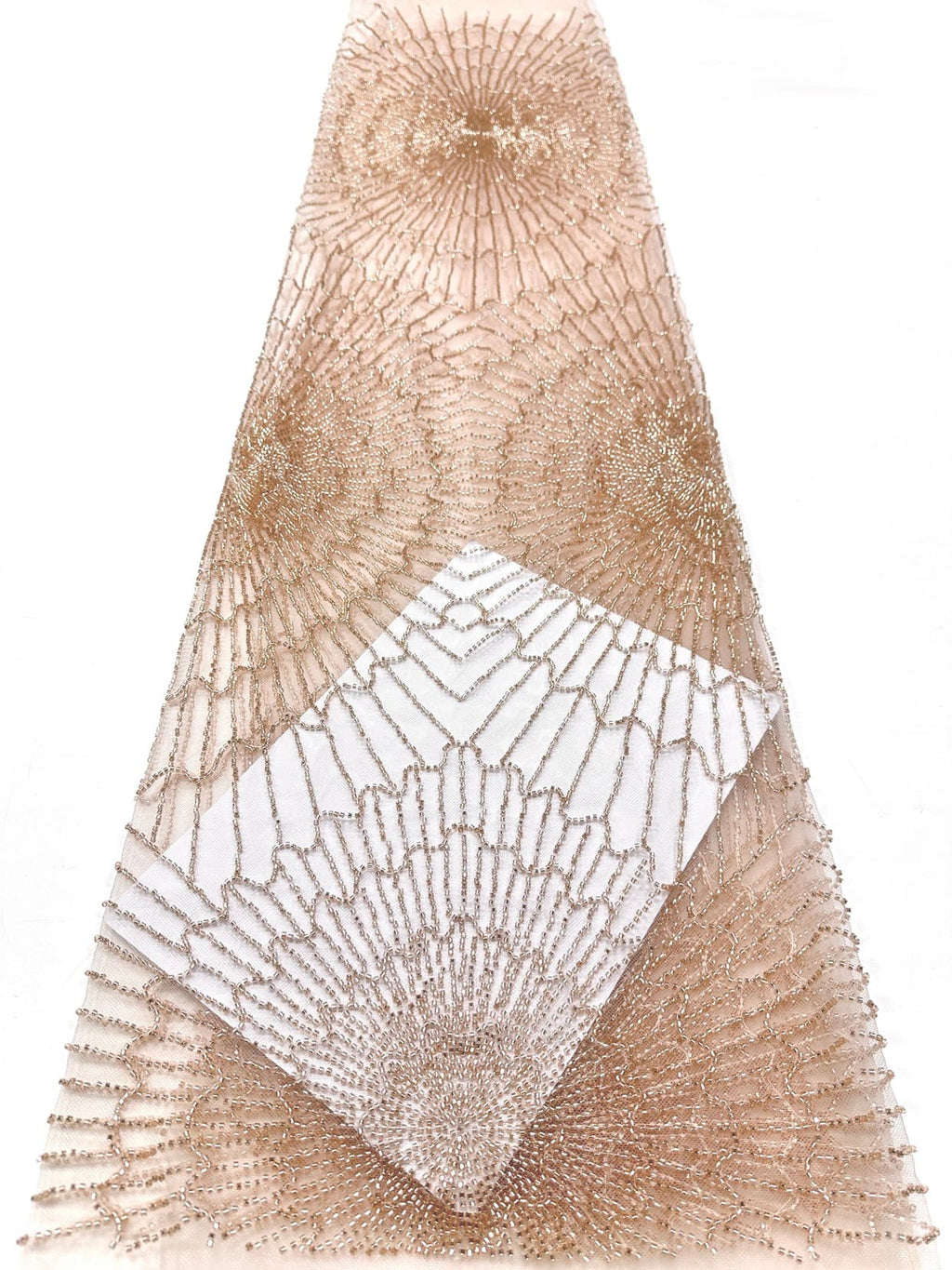 BLS6567#	Geometric Beaded Lace Fabric Allover Embroidered Lace Material for Wedding Dresses Evening Gowns