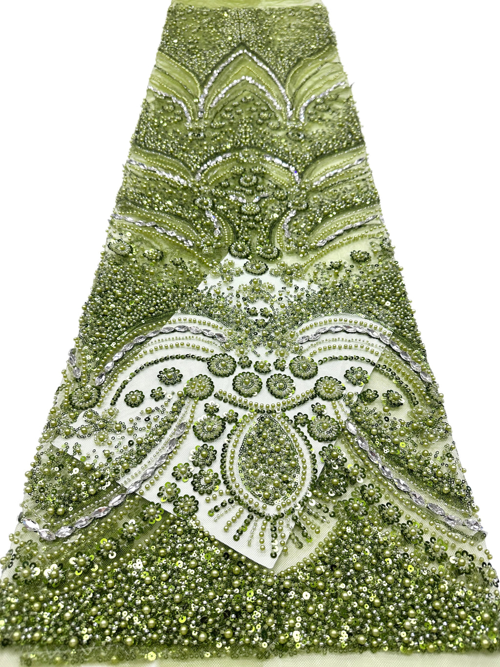 BLS6571#	Heavy Pearl Beaded Sequined Baroque Embroidered Tulle Lace Fabric for Wedding Dresses Evening Gowns