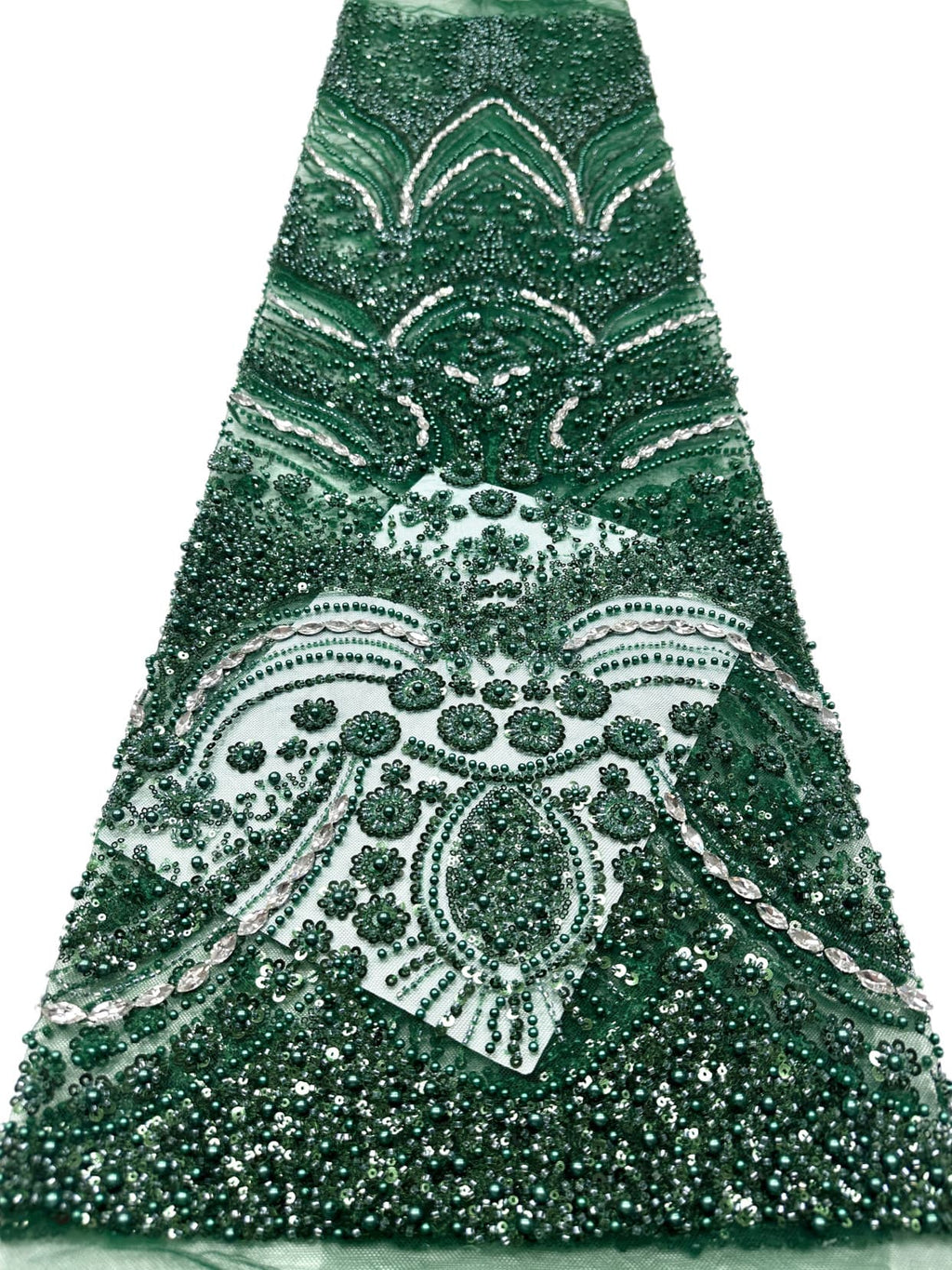 BLS6571#	Heavy Pearl Beaded Sequined Baroque Embroidered Tulle Lace Fabric for Wedding Dresses Evening Gowns