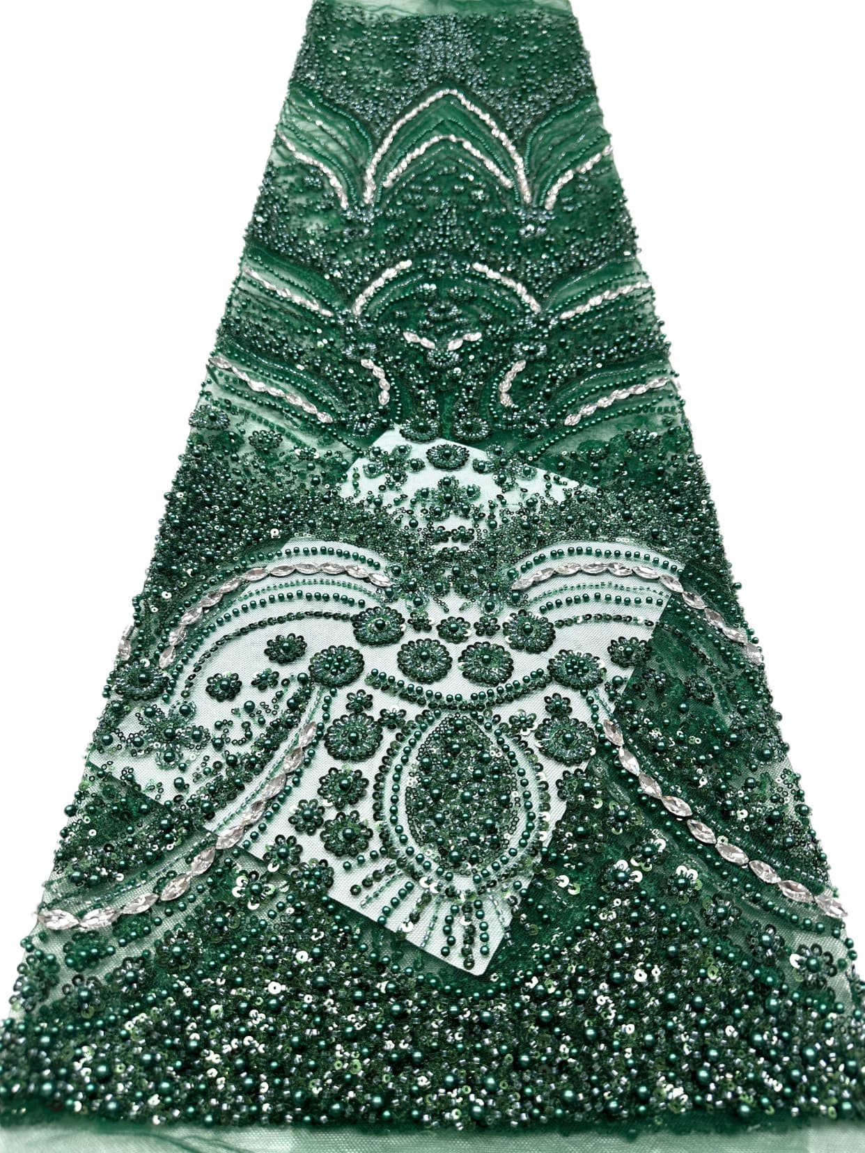 BLS6571#	Heavy Pearl Beaded Sequined Baroque Embroidered Tulle Lace Fabric for Wedding Dresses Evening Gowns