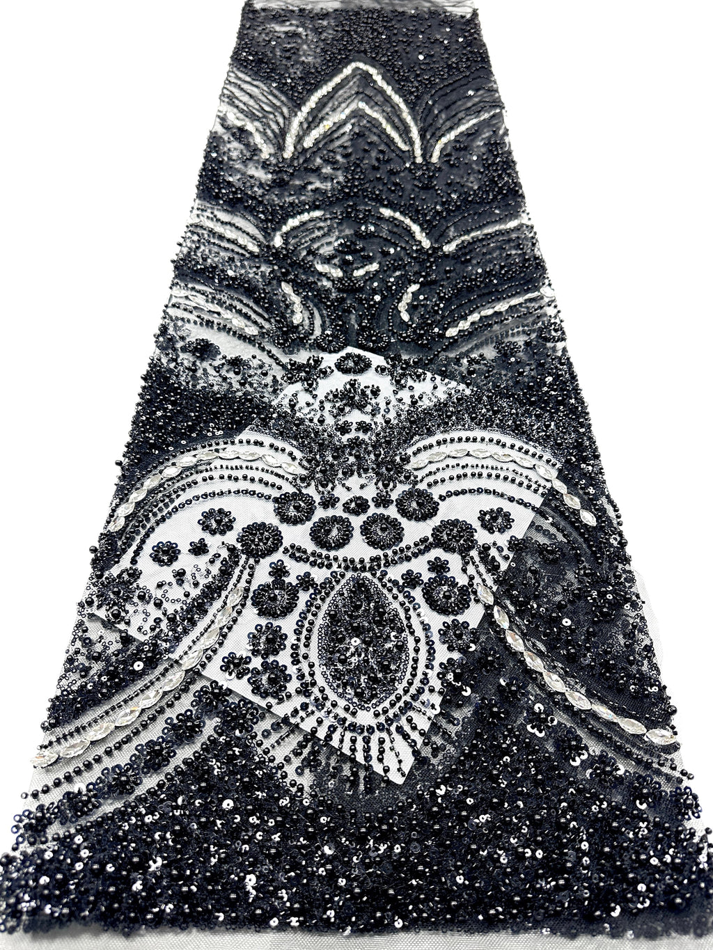 BLS6571#	Heavy Pearl Beaded Sequined Baroque Embroidered Tulle Lace Fabric for Wedding Dresses Evening Gowns