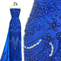 BLS6571#	Heavy Pearl Beaded Sequined Baroque Embroidered Tulle Lace Fabric for Wedding Dresses Evening Gowns