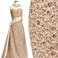 BLS6586#	Sequined and Beaded Lace Fabric Small Floral Tulle Lace Fabric for Wedding Dresses Bridal Gowns
