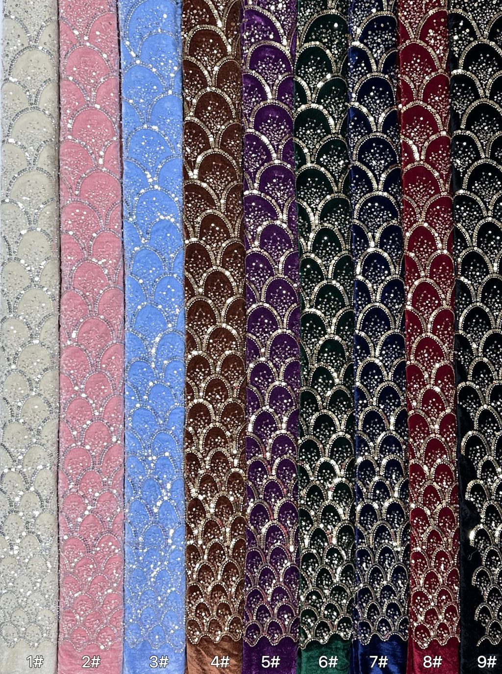 SBLS6587#	Sequined and Beaded Lace Fabric Geometric Pattern Tulle Lace Fabric for Evening Gowns Party Dresses