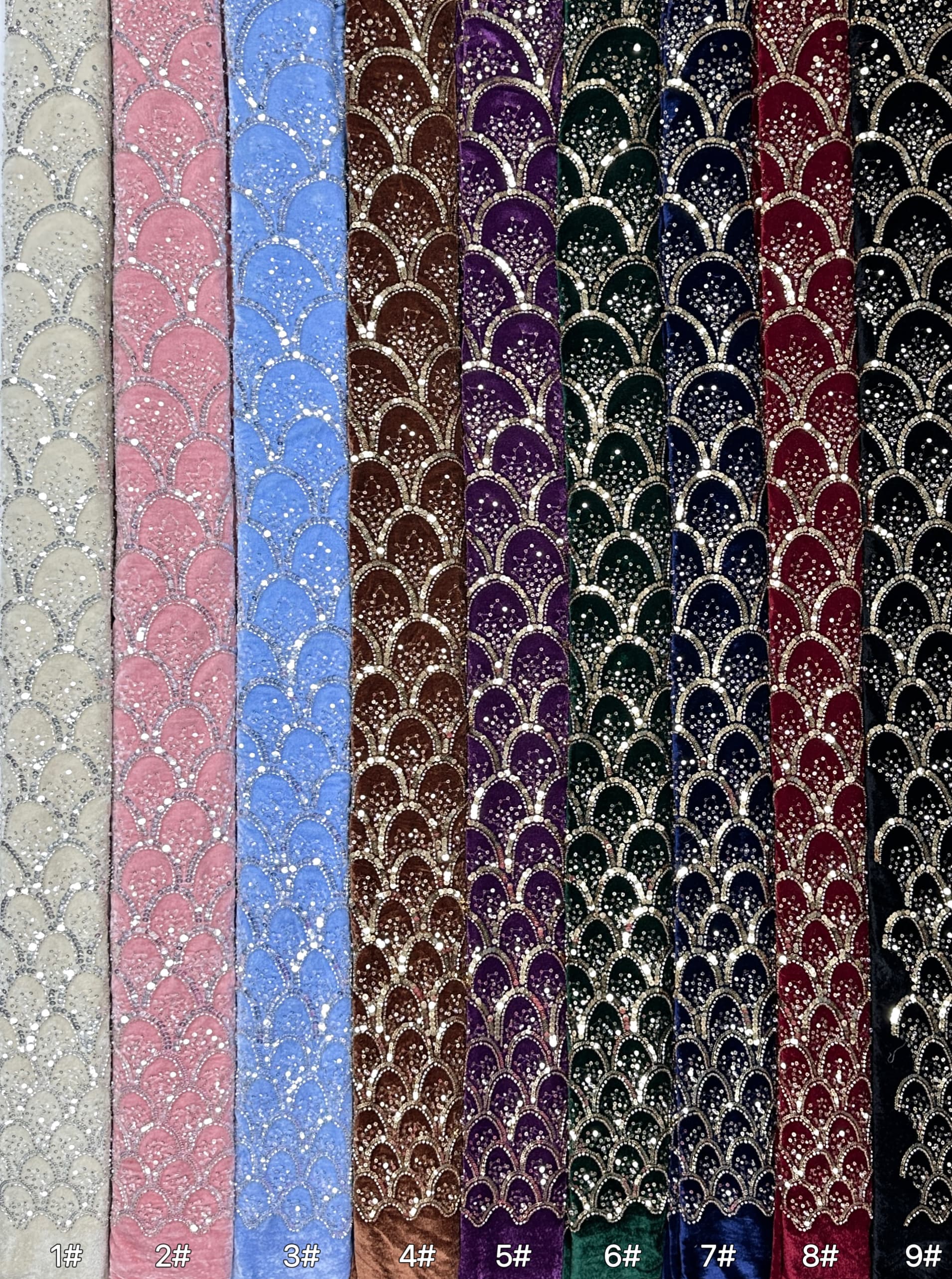 SBLS6587#	Sequined and Beaded Lace Fabric Geometric Pattern Tulle Lace Fabric for Evening Gowns Party Dresses