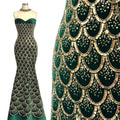 SBLS6587#	Sequined and Beaded Lace Fabric Geometric Pattern Tulle Lace Fabric for Evening Gowns Party Dresses